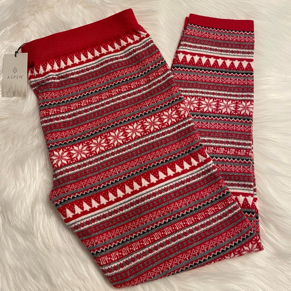 Leggings, Sweater, Christmas, Aspen, Soft, Stretch, Wide Waistband, NWT